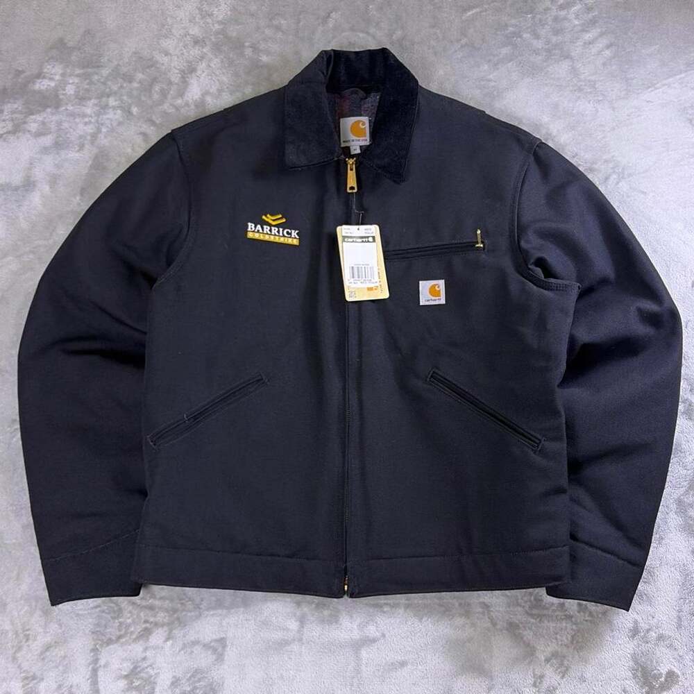 NWT Carhartt J001 BLK 125 Anniversary Blanket Lined Canvas Detroit Jacket Size M